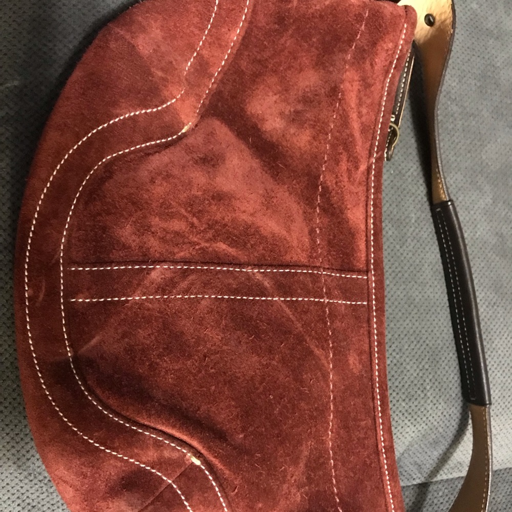Coach purse burgundy suede purse